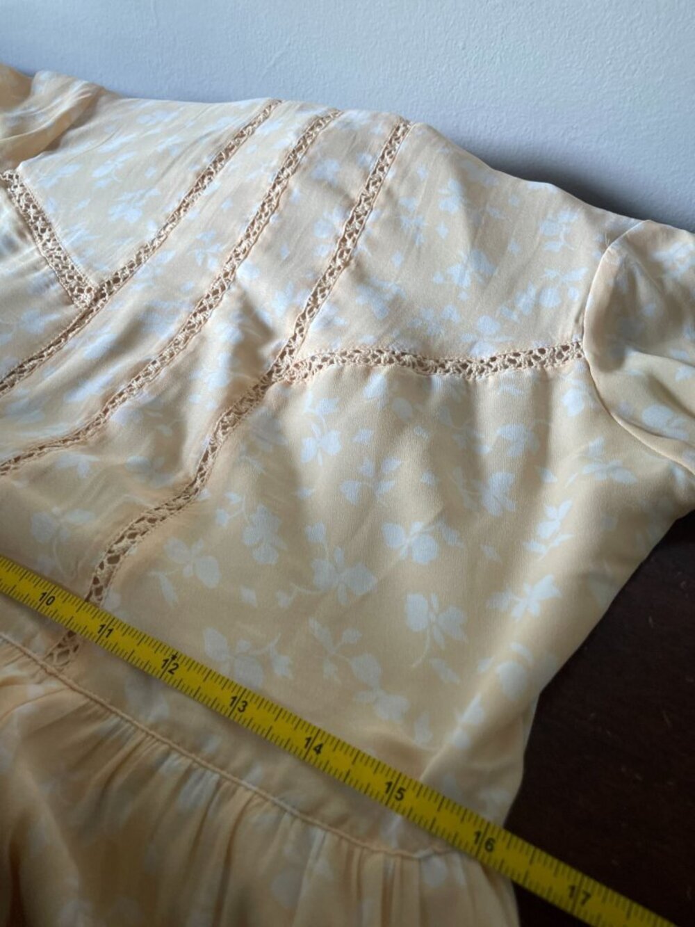 Anthropologie Something Navy Yellow Floral Maxi Dress Lightweight Front Slits Bo - Picture 13 of 16